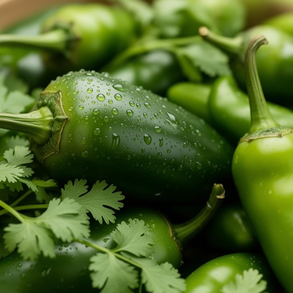 Chiles y cilantro